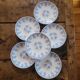 Assiettes à dessert Rivanel en opaline bleue – années 1960