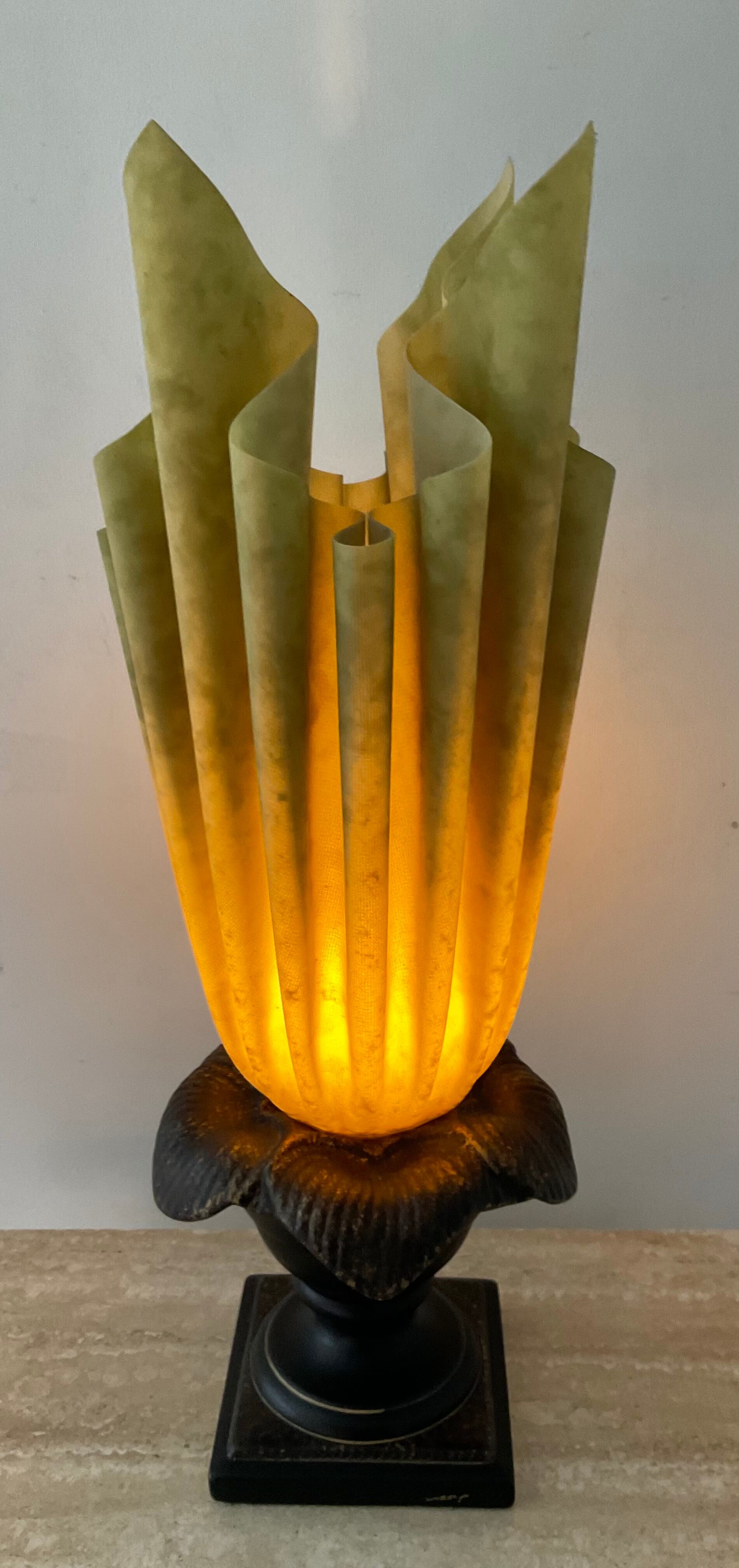 Georgia Jacob gold leaf lamp from the 70s and 80s signed