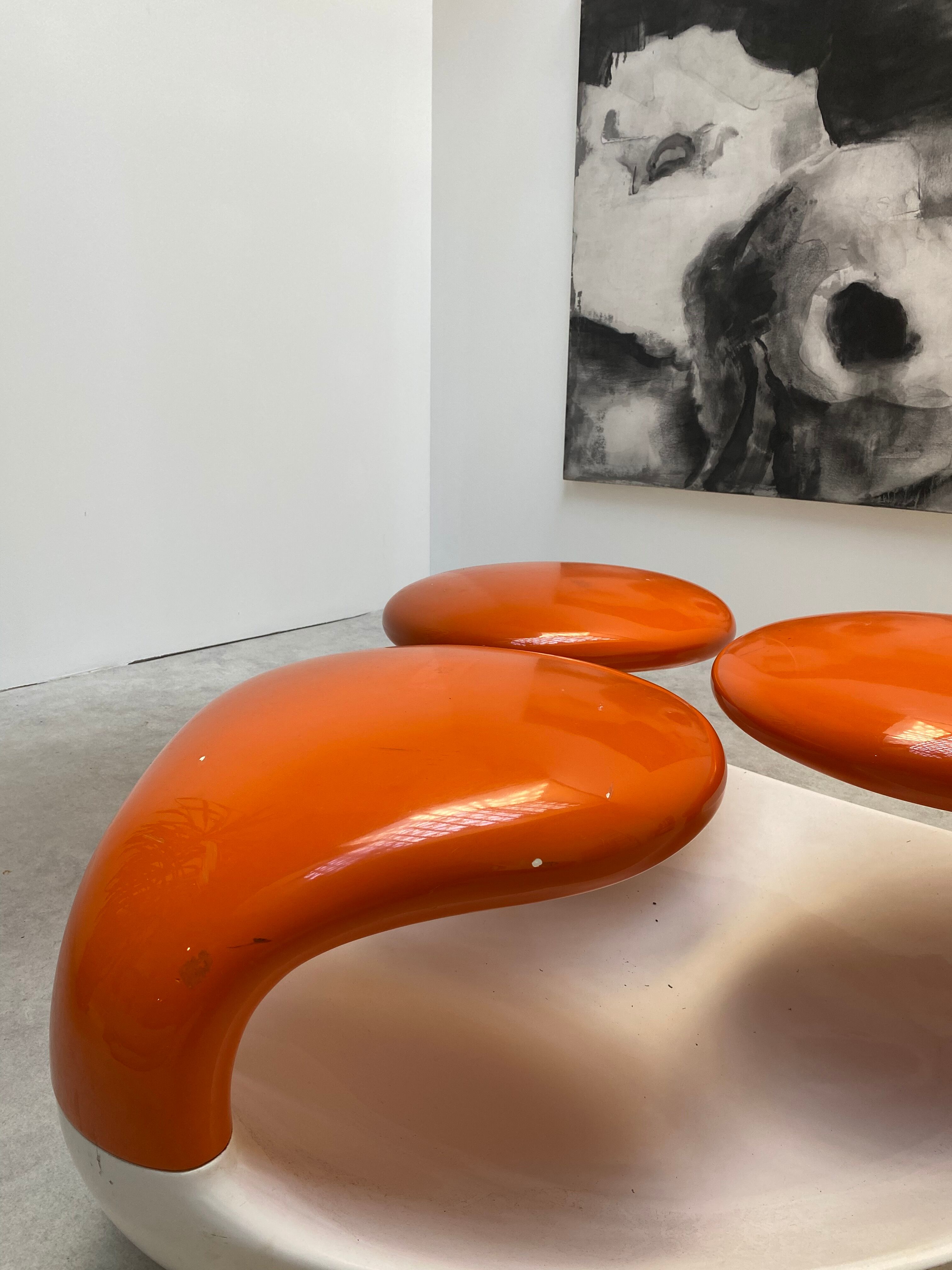 Vintage resin bench 1970