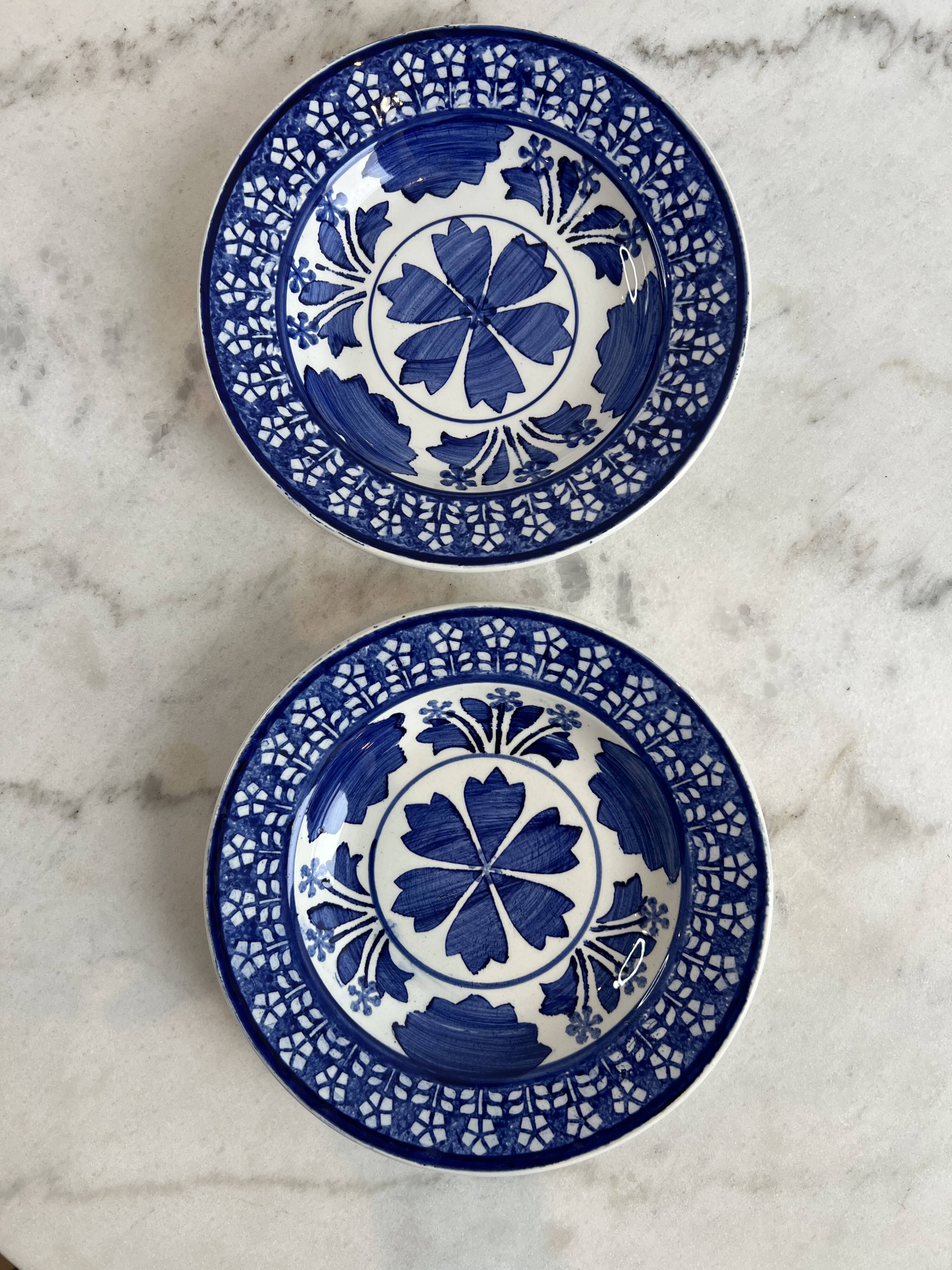 Set of two Choisy Le Roi ironstone plates.