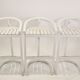 Series of 3 wooden high stools, Italy 1970
