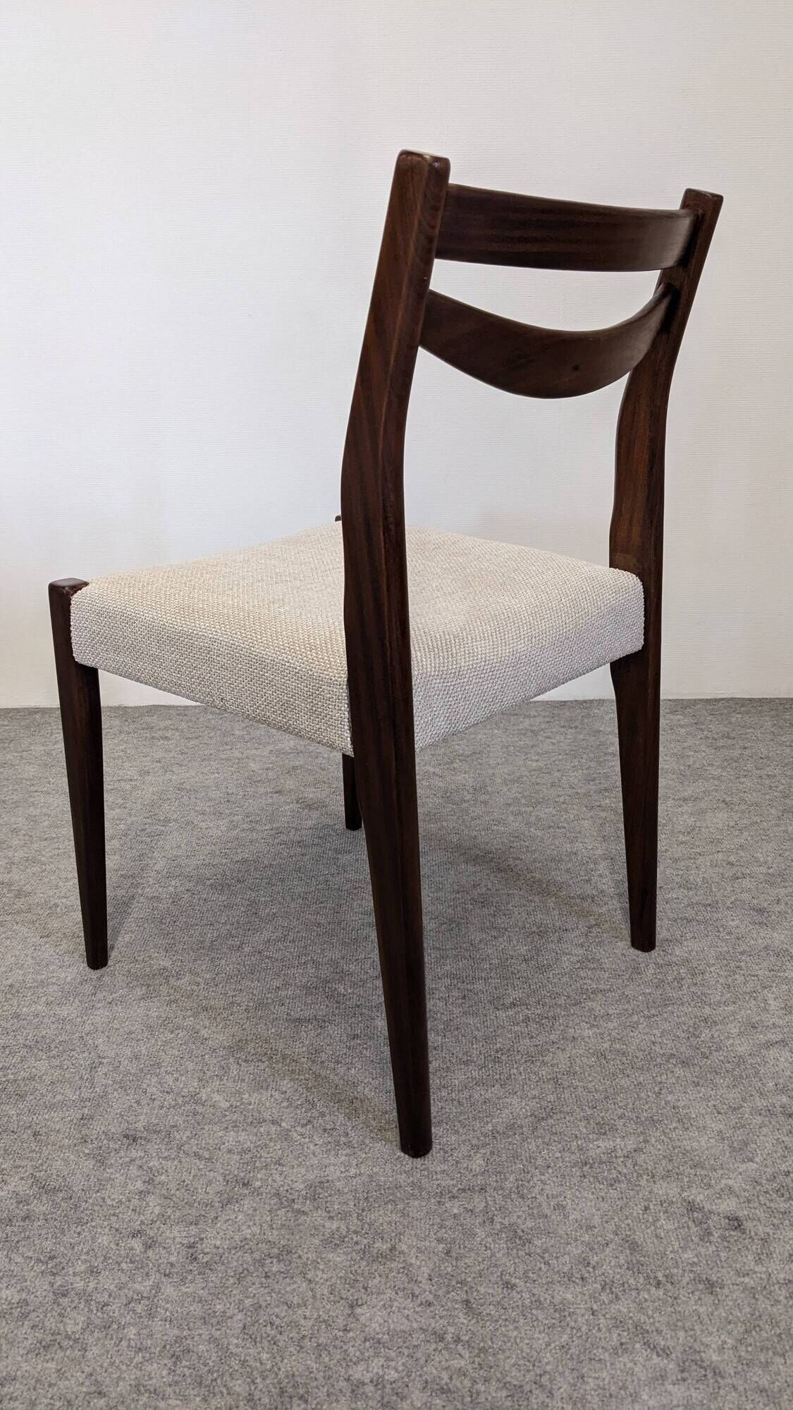 Set of 6 Scandinavian style teak chairs, France circa 1970.