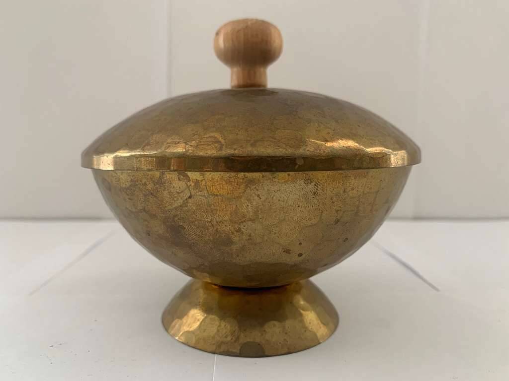 Emil Funk VEB Kunstschmiede Neuruppin Brass Deckeldose Dose Lidded Box Art