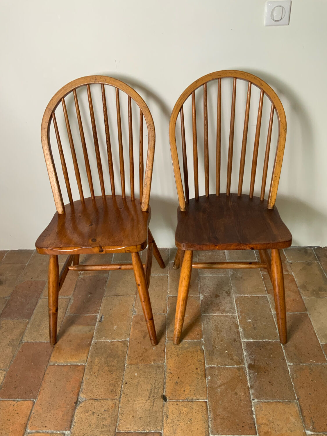 Paire de chaises anglaises en pin