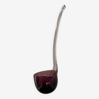 20th century purple colored blown glass punch ladle.