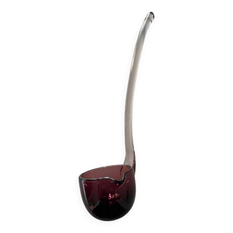 20th century purple colored blown glass punch ladle.