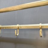 Art-deco wall-mounted coat rack in brass