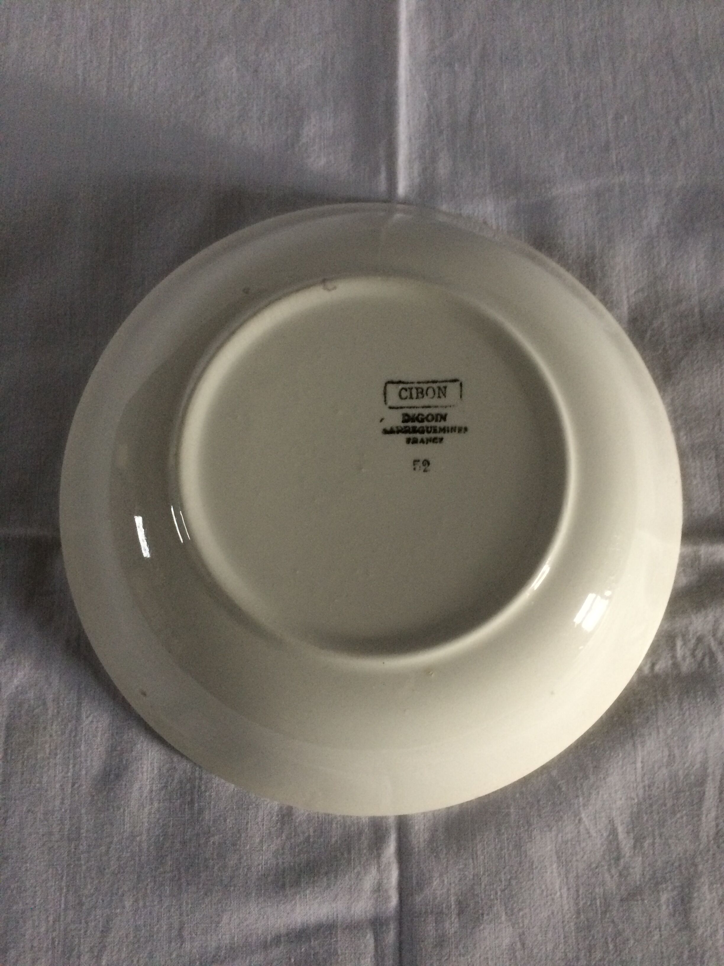 Digoin Sarreguemines CIBON hollow round dish