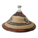 African conical hat, Fulani, in leather and braided rope, 1900, wall decoration