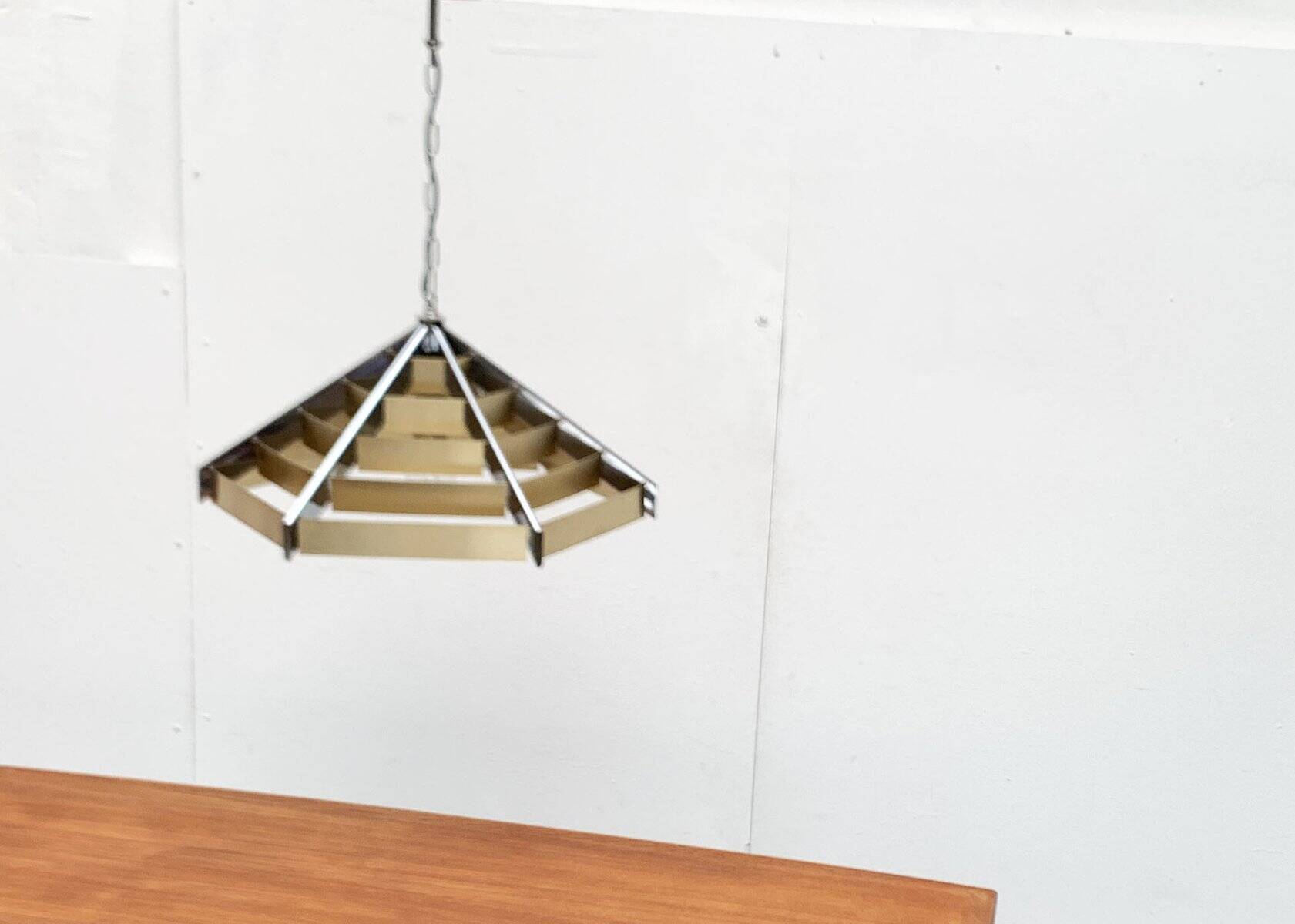 Geometric postmodern vintage pendant lamp, 1980s.