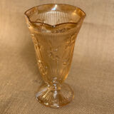 Iridescent glass vase with floral motifs in 40s style