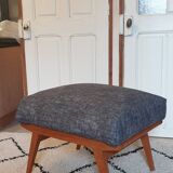Pouf pieds compas gris banquette