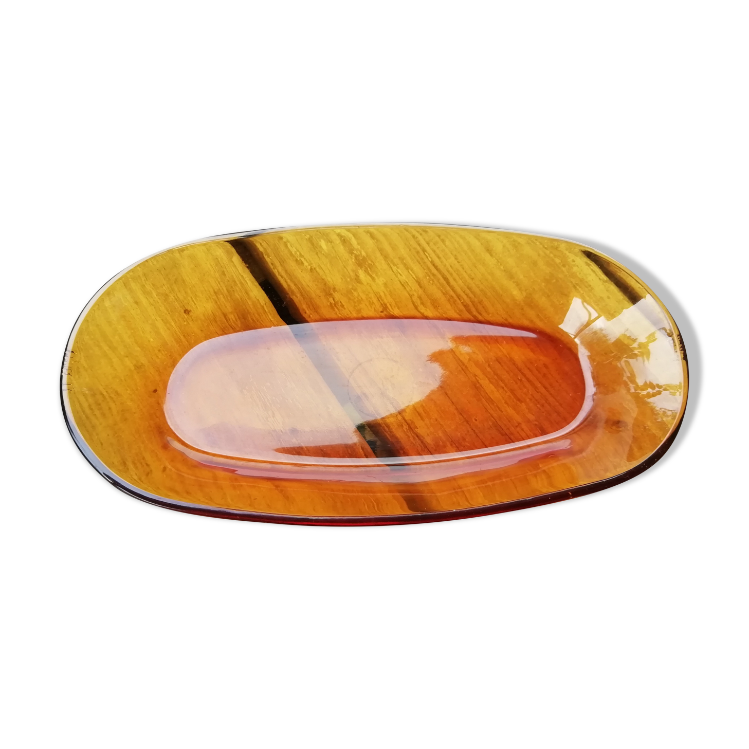 Ravier verre ambré