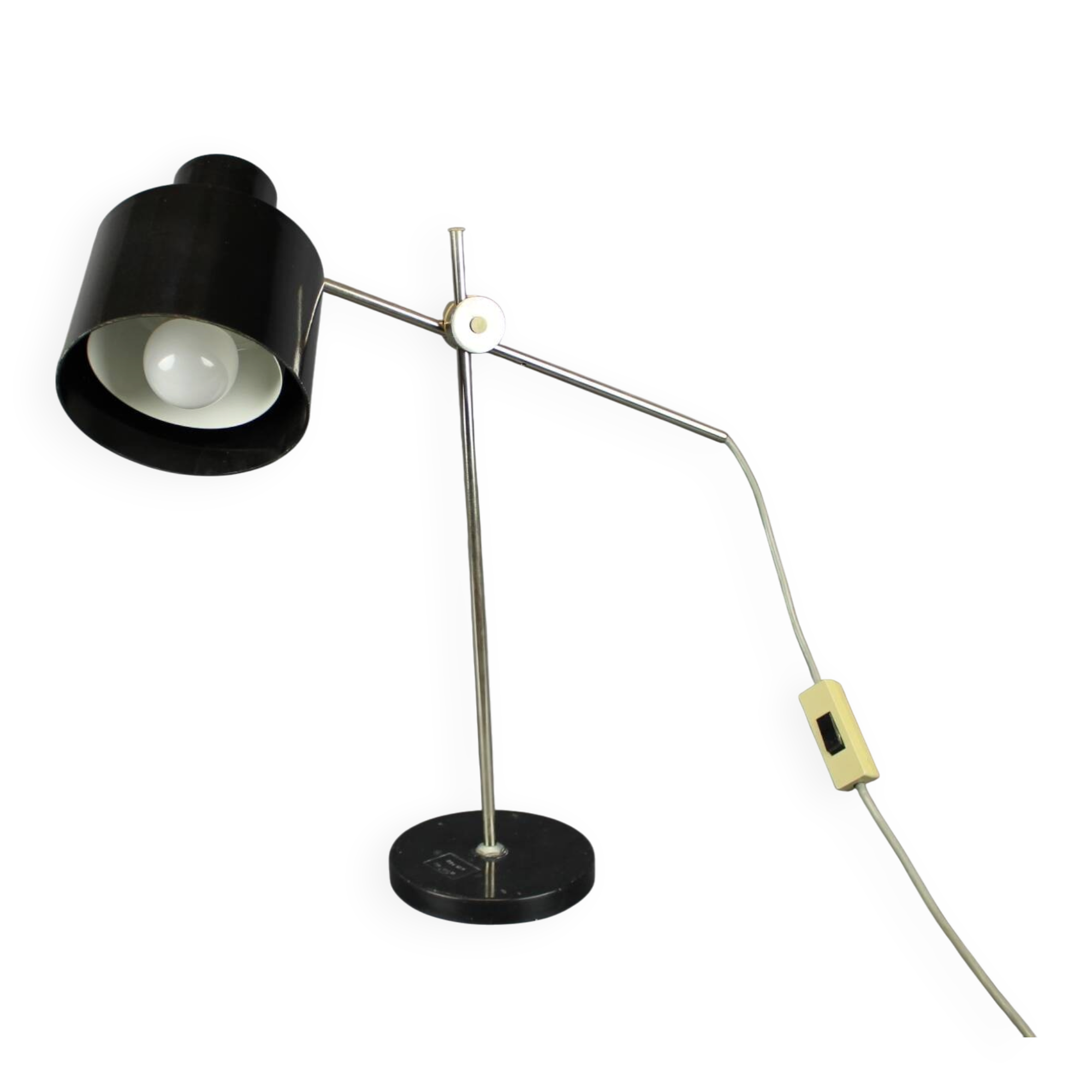 Mid-Century Adjustable Chrome and Bakelite Desk Lamp, Czechoslovakia, 1950s