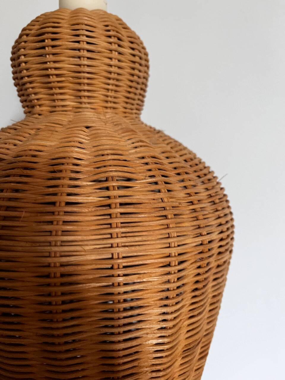 Vintage woven wicker lamp
