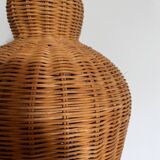 Vintage woven wicker lamp