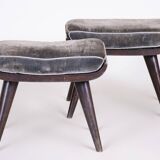Pair of Art Deco Beech Stools, Original Preserved Condition, Czech, 1920s