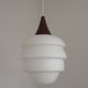 French Vintage Retro Ceiling Light 1960s/70s White Glass Tiered Shade 5589