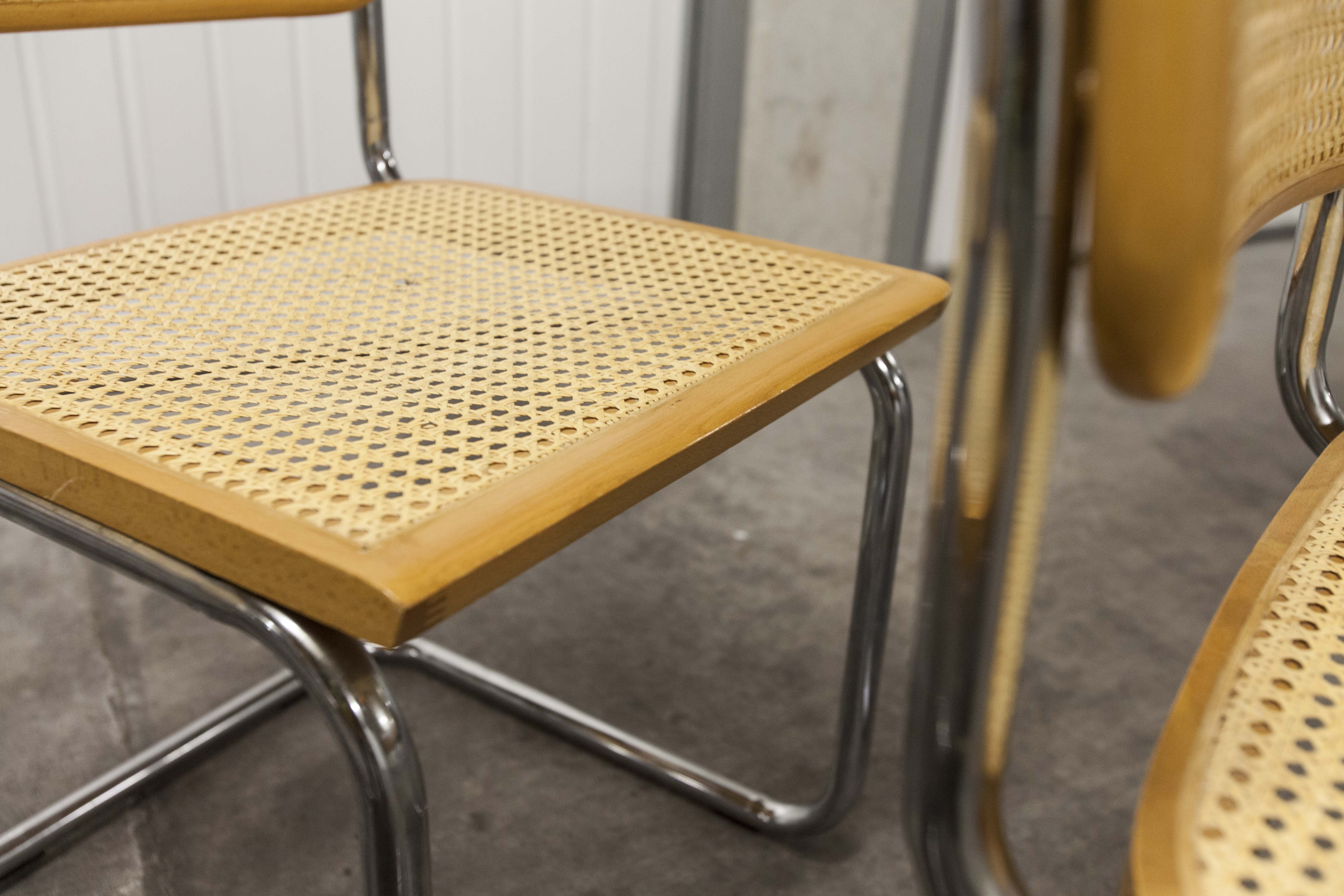 Lot of 4 chairs B32 by Marcel Breuer