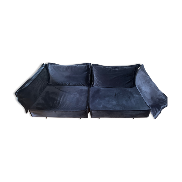 Canapé 2 places dark blue velvet - handvärk — Beyit