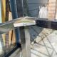 Vintage 1970s modular glass and chrome wall shelf display cabinet