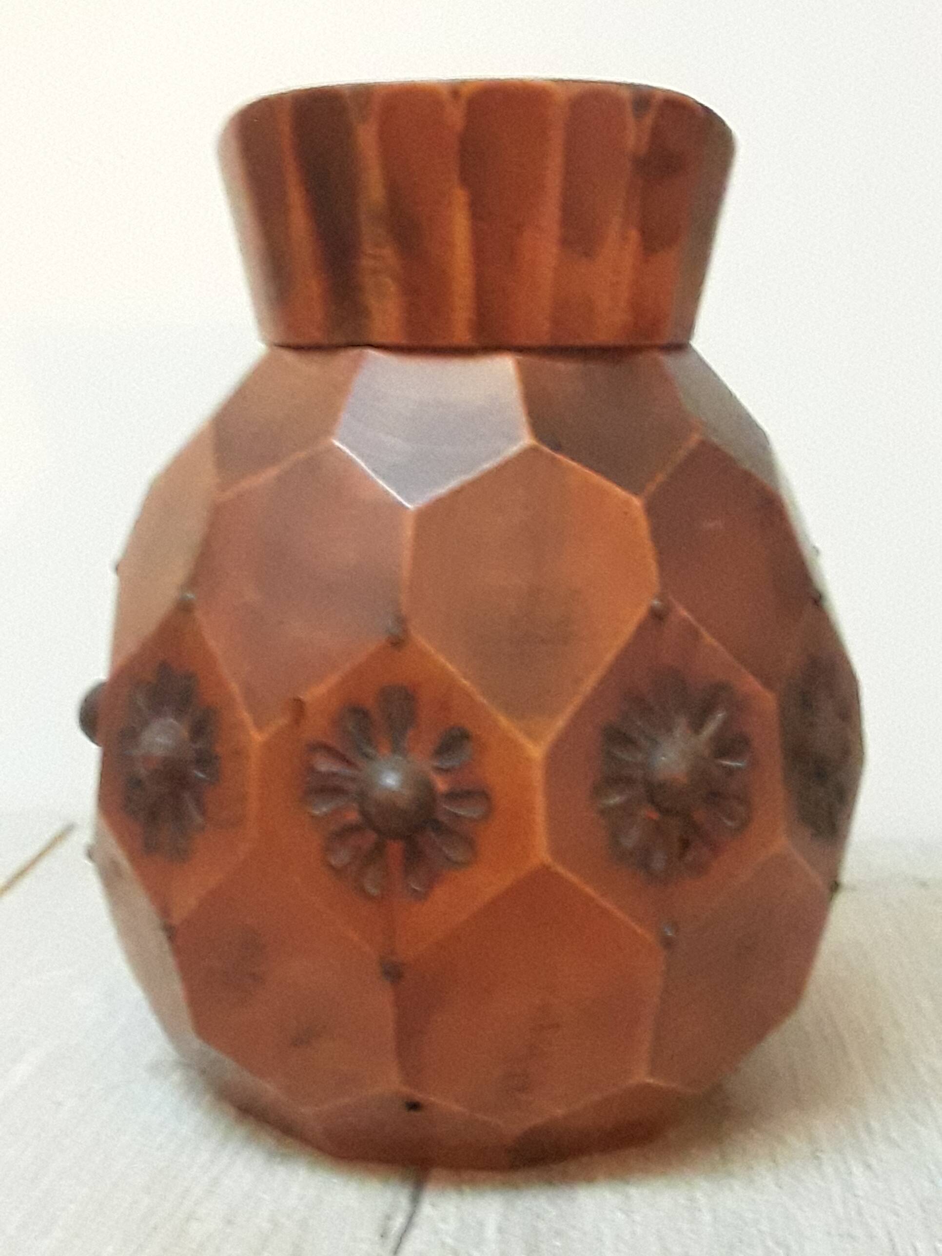 Artisanal wooden jug vase for decoration 1930s/1950s