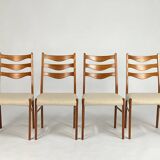 4-piece set Danish teak chair Arne Wahl Iversen vintage chairs