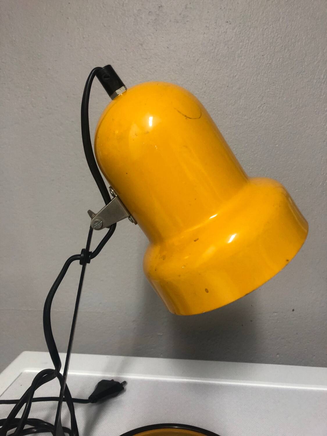 Space age 1970 yellow metal desk lamp