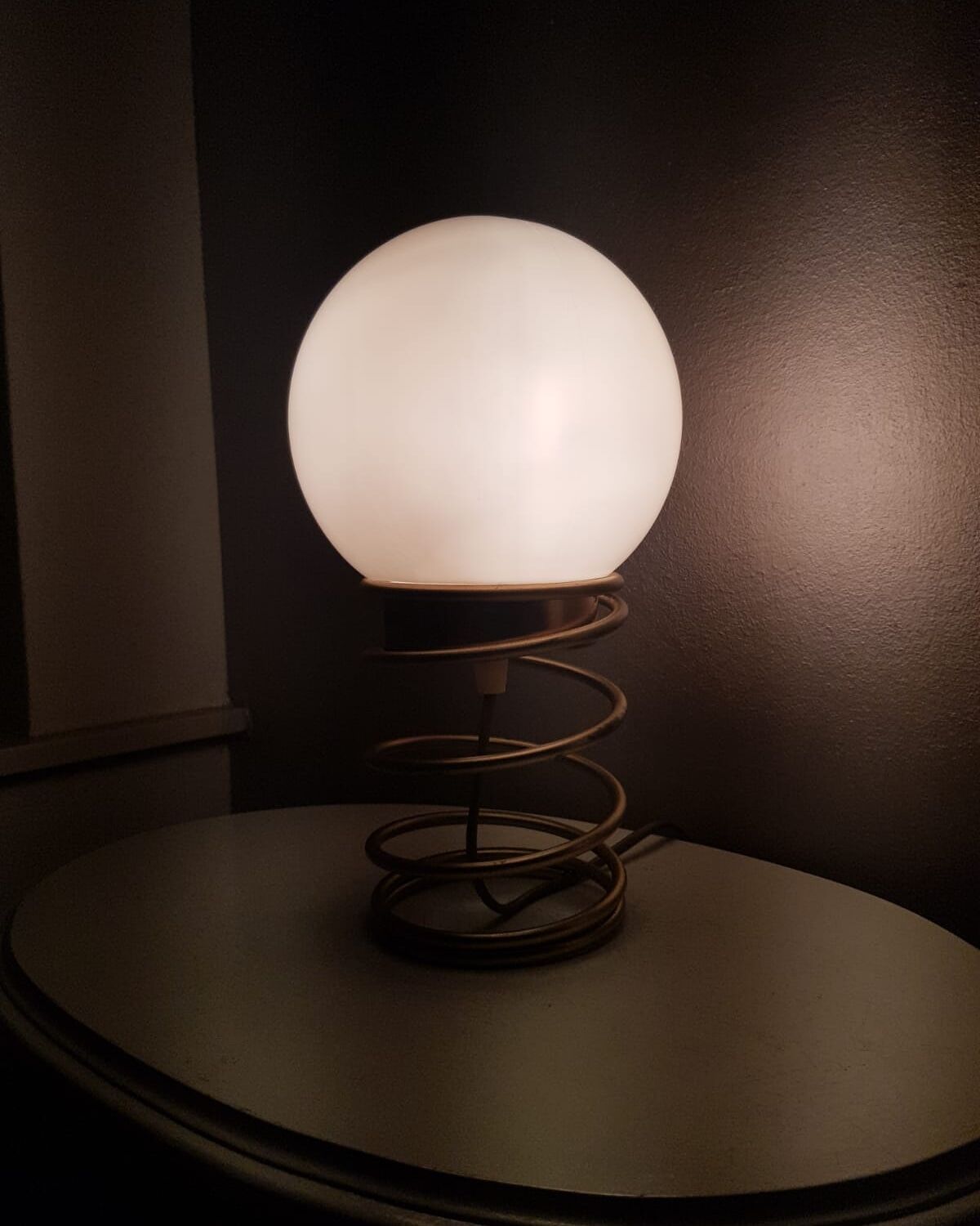 Seventies golden spiral lamp 1970