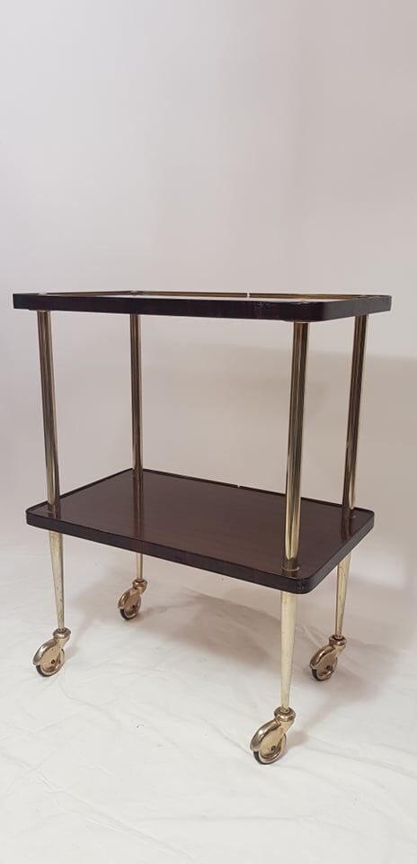 Desserte roulante vintage pieds dorés