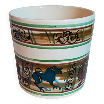 Cache-pot céramique XXL de Saint-Pair-Sur-Mer de la faïencerie NEUSTRICER années 60