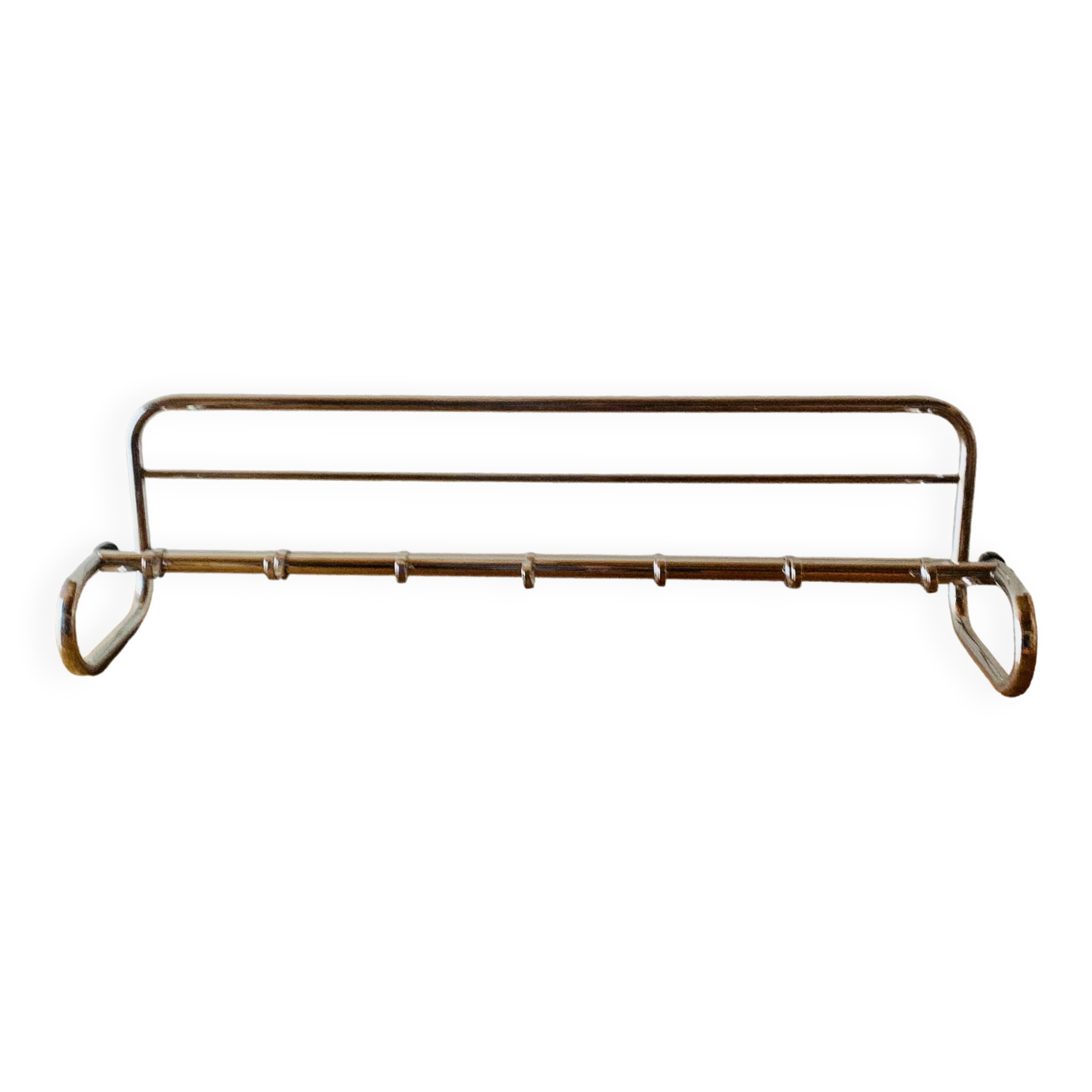 Bauhaus wall coat rack in chrome metal