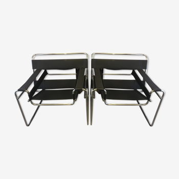 Series of 2 armchairs Wassily by Marcel Breuer