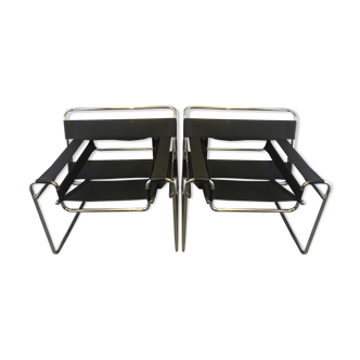 Series of 2 armchairs Wassily by Marcel Breuer