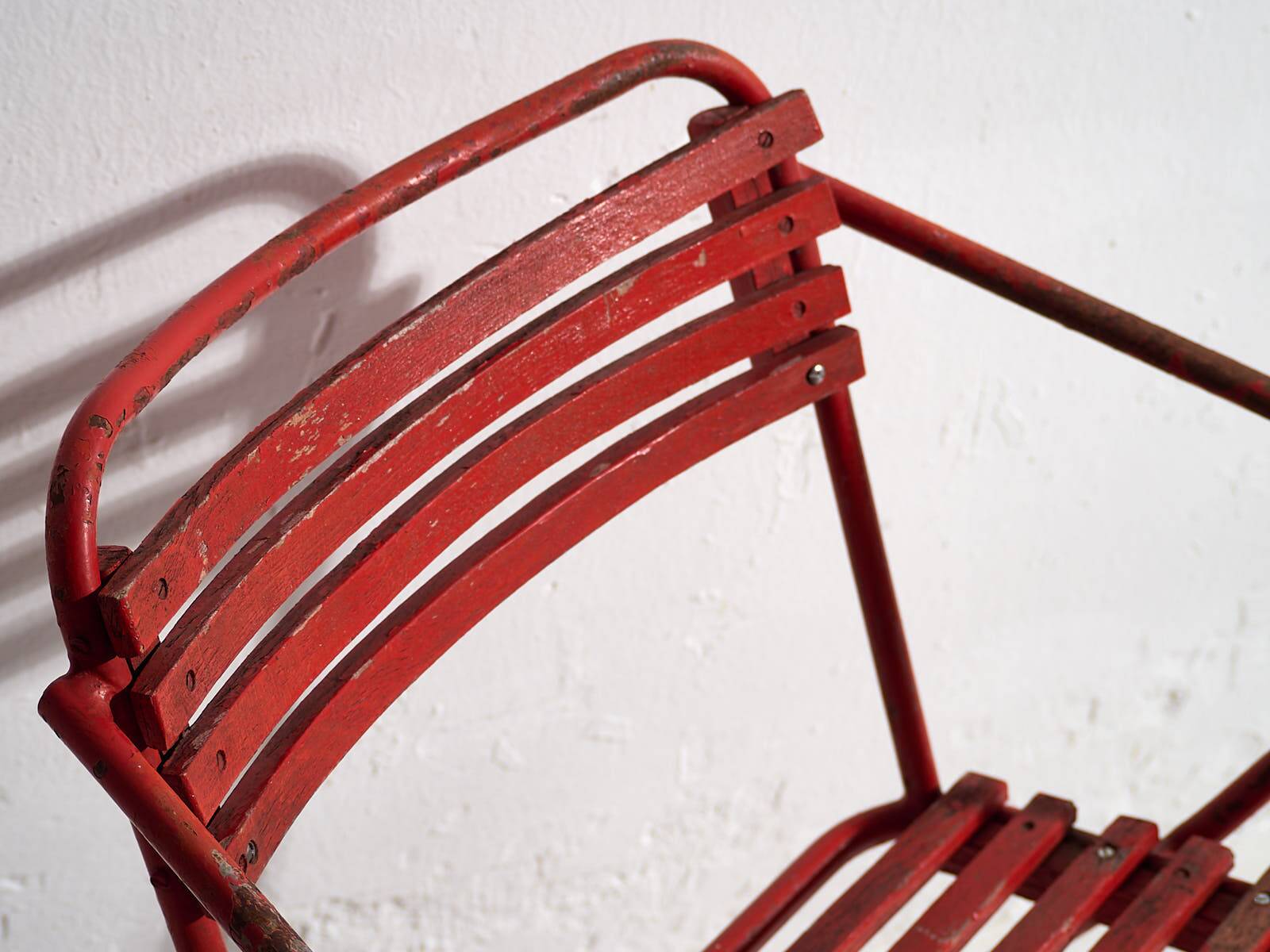 Antique red garden chairs (c.1920). Set of 4 pieces #37