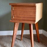 Scandinavian bedside table with compass legs