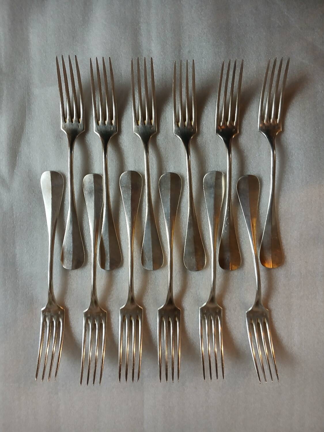 24 antique silver-plated cutlery sets