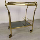Brass rolling bar trolley