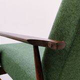 1960 Henryk Lis Mid Century Armchair in Green Tweed