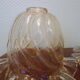 Wall lamps in gilded metal, verrine in the shape of amber glass corollas, 70s