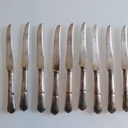 12 silver metal dessert or cheese knives