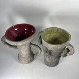 Vases céramique neolithique prehistorique 1960 vintage