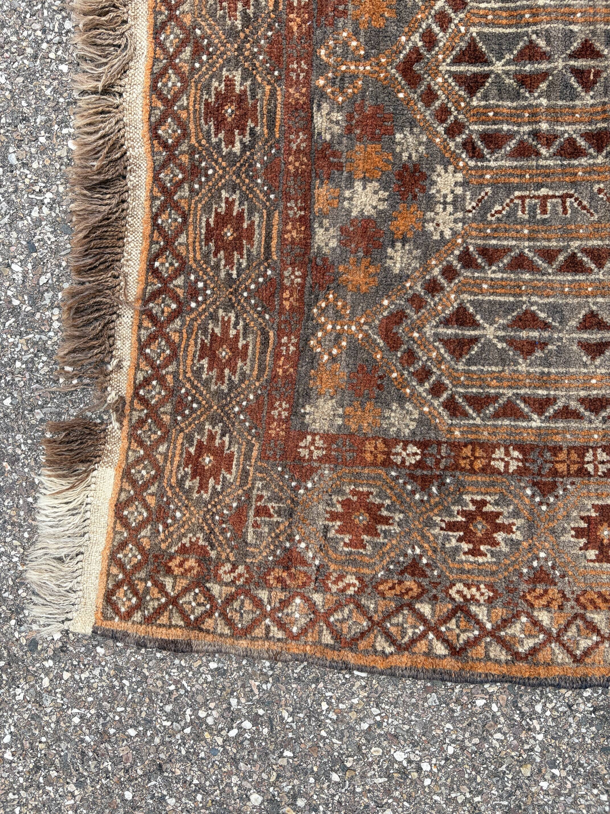 handwoven Turkmen carpet