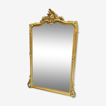 Miroir 155x101 époque napoléon III 1860 doré à la feuille d’or,très bon état