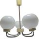 Vintage pendant light in brass and glass, Poland, 1970s