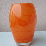 Vase en verre orange
