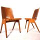 Set of two stackable plywood dining chairs, 1960
