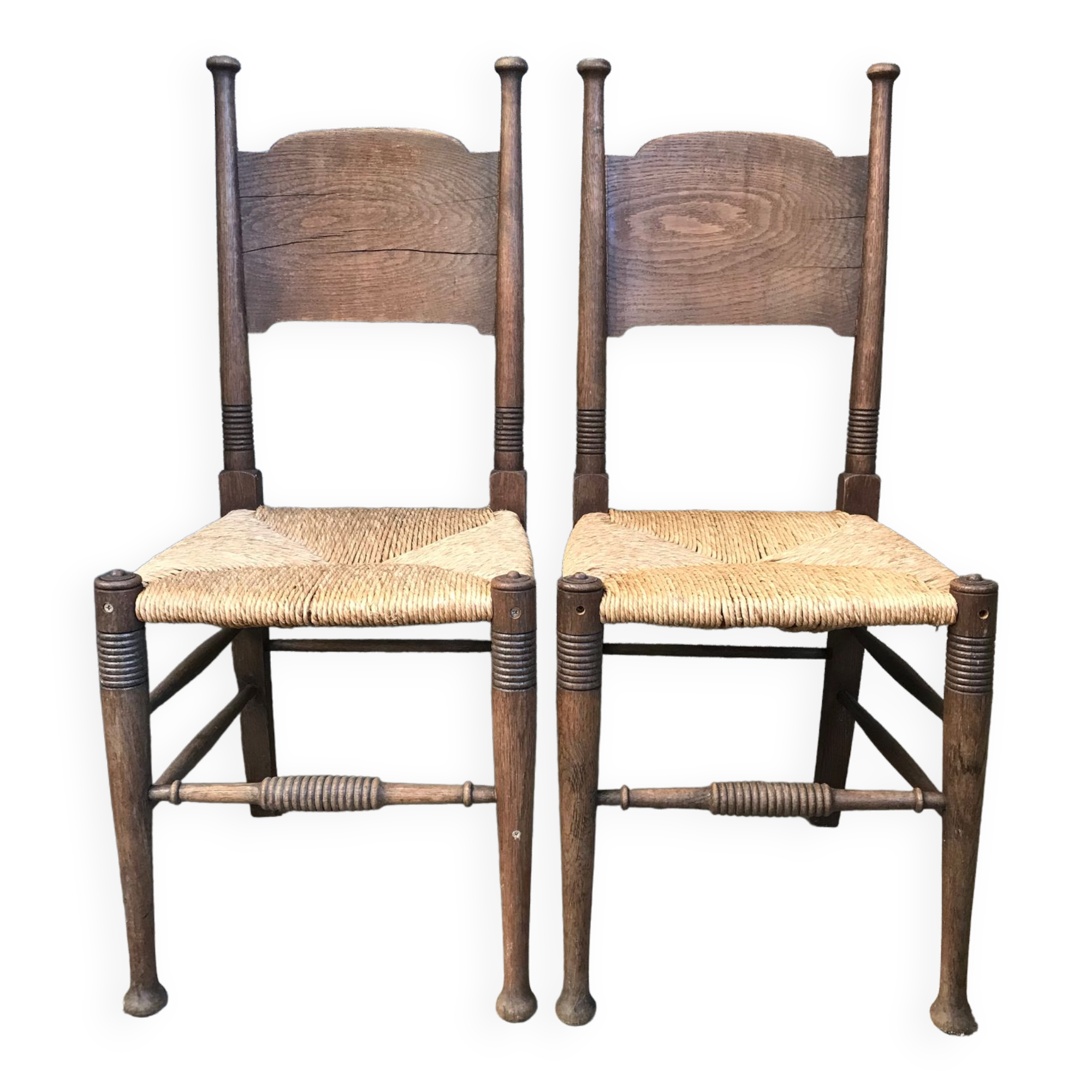 Pair of chairs by E G Punnett edition William Birch circa 1910