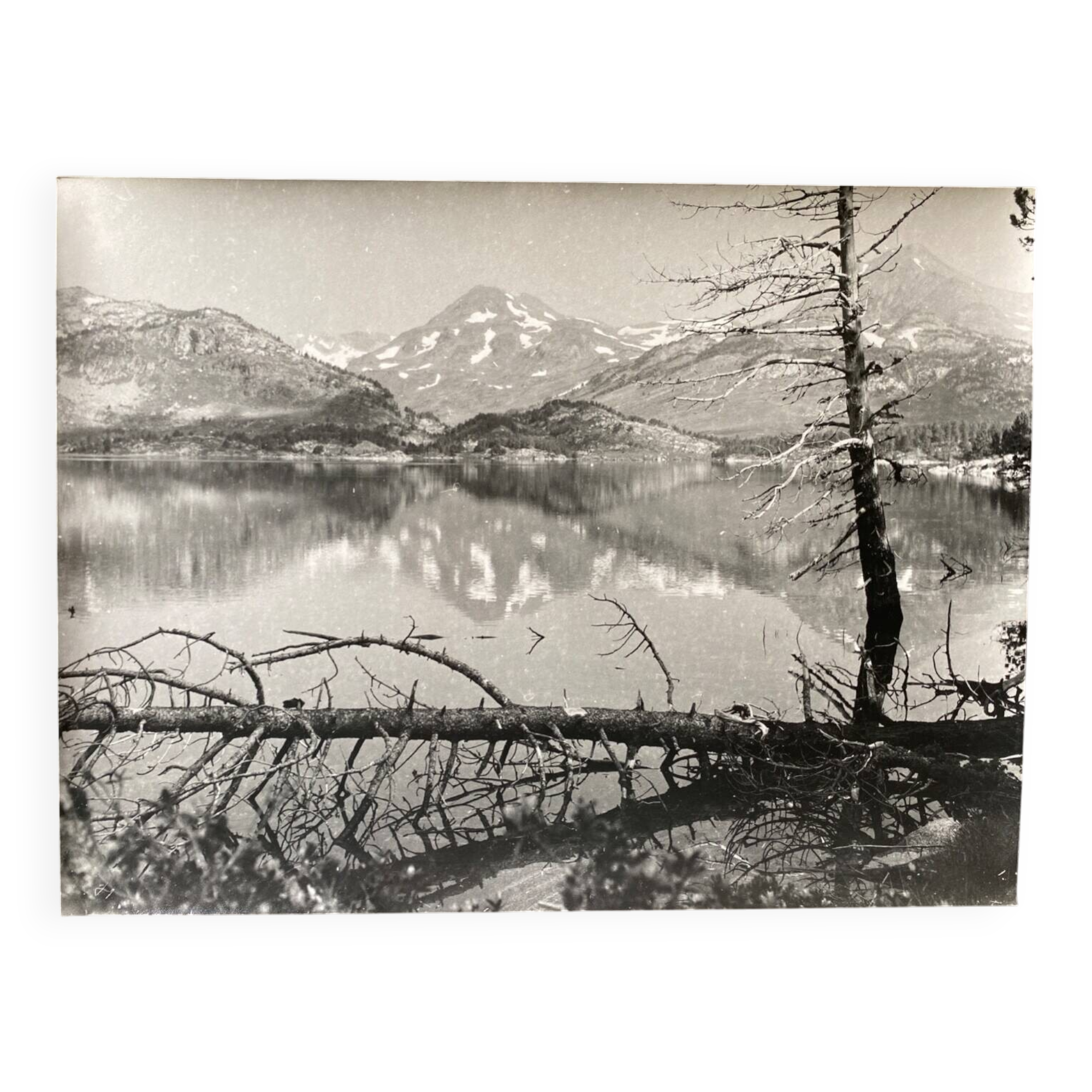 Silver gelatin photograph by Bernard Darot, 20th century, mountain lake, No. 3