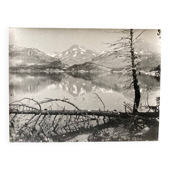 Silver gelatin photograph by Bernard Darot, 20th century, mountain lake, No. 3